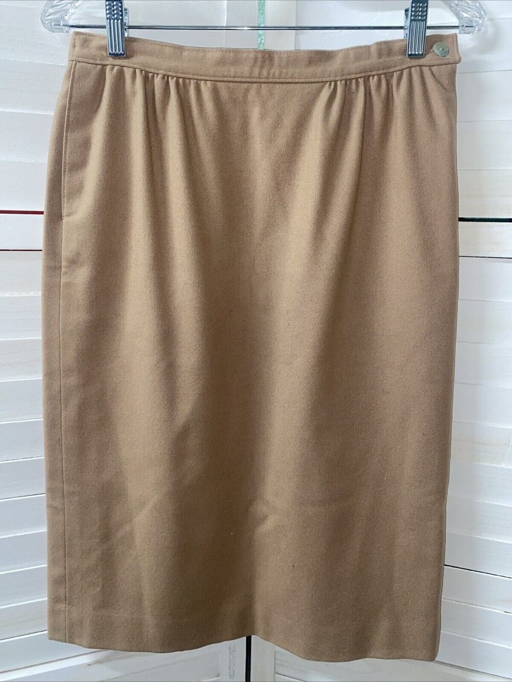 Vintage Pendleton Skirt Women’s Wool Pencil Straight Midi Lined Khaki Sz 10P